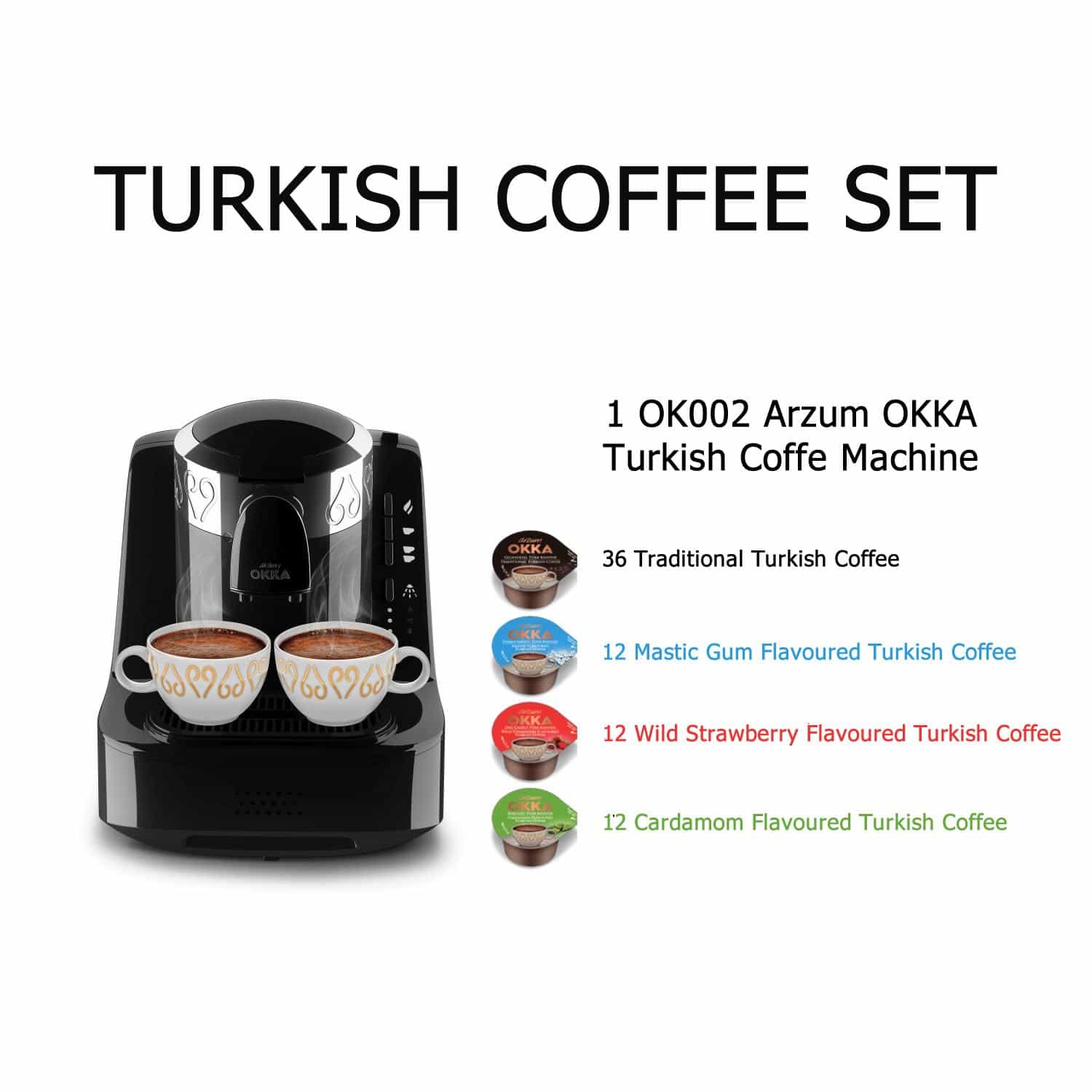 Arzum Okka Turkish Coffee Machine SET (2 Pots) + Gifts! Grand Turkish