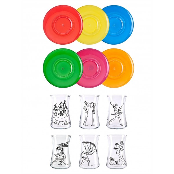 Behic Turkish Tea Glass Set for Six