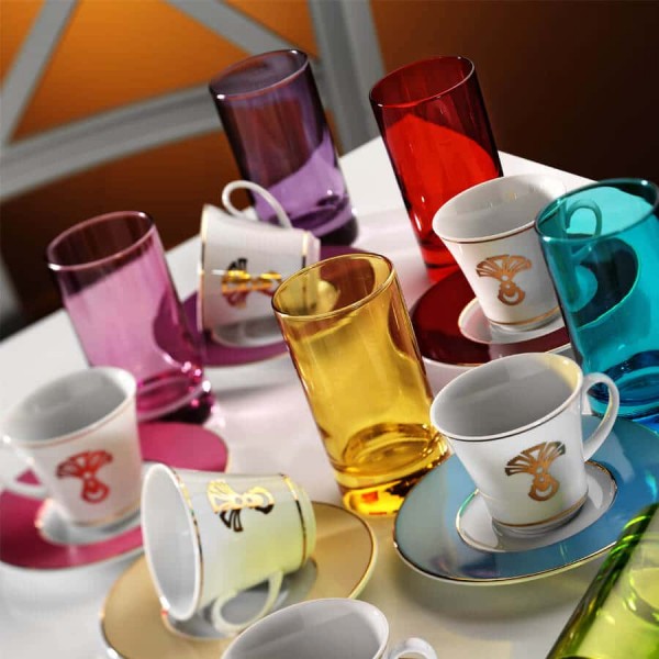Colour Turkish Coffee Serving Set for Six