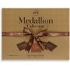 Turkish madlen chocolate gift box: gold box with a brown ribbon, front view