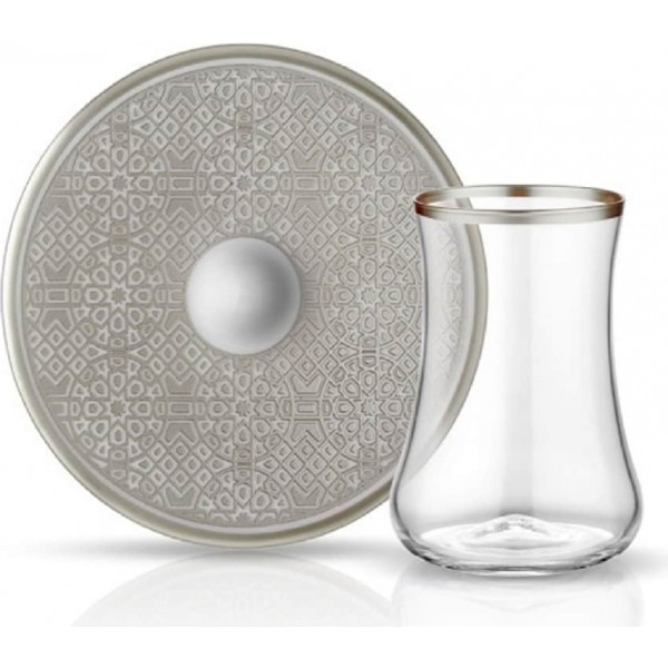 Dervish Tea Set for 6 Platin Ottoman
