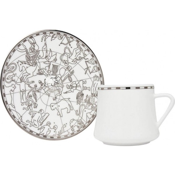 Sufi Irismano Tea/Coffee Cup Set Platin for 6