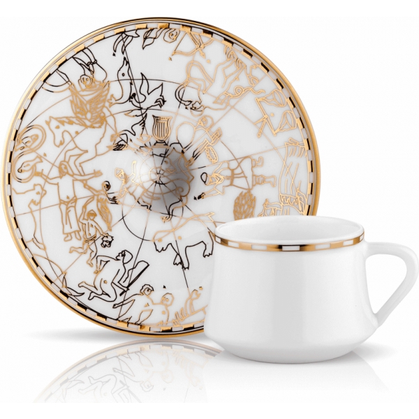 Sufi Irismano Turkish Coffee Set for 6 Gold