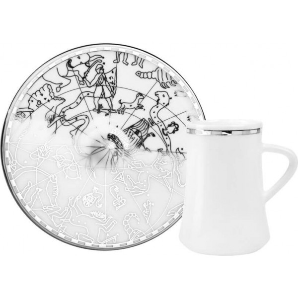 Sufi Irismano Caffe Lungo Coffee Set Platin for 6