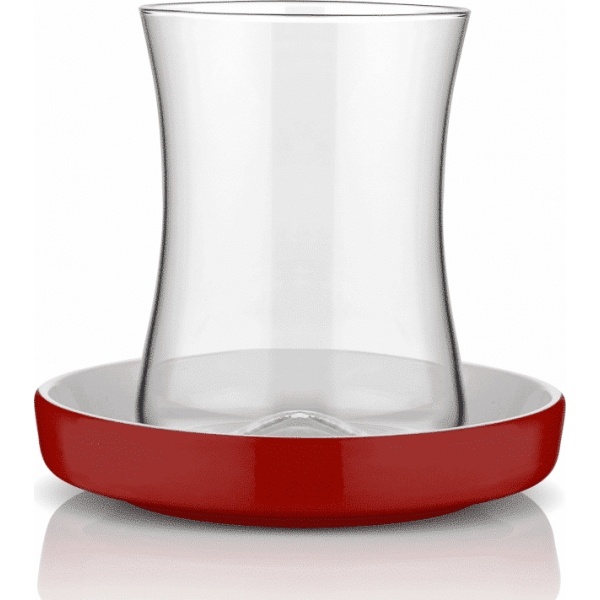 Istanbul Tiryaki Tea Set for 6 Claret Red