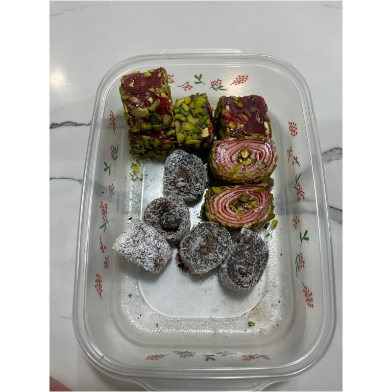 Click to view full screen Rose Petals Covered Turkish Delight photo review