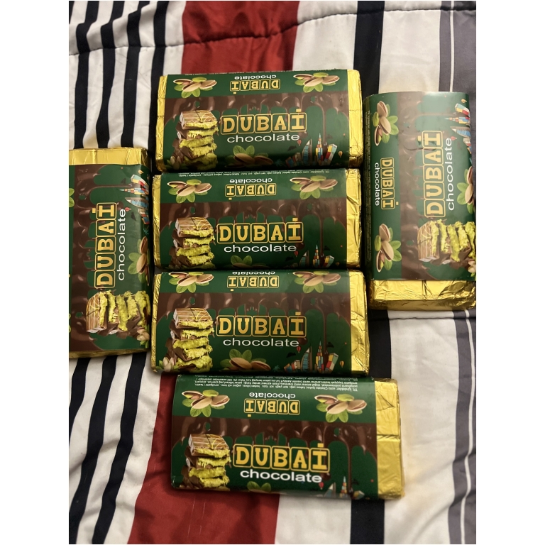 Click to view full screen Handmade Dubai Chocolate with Pistachio Cream & Kunafa Filling - Mercan, 200g (7.05oz) photo review