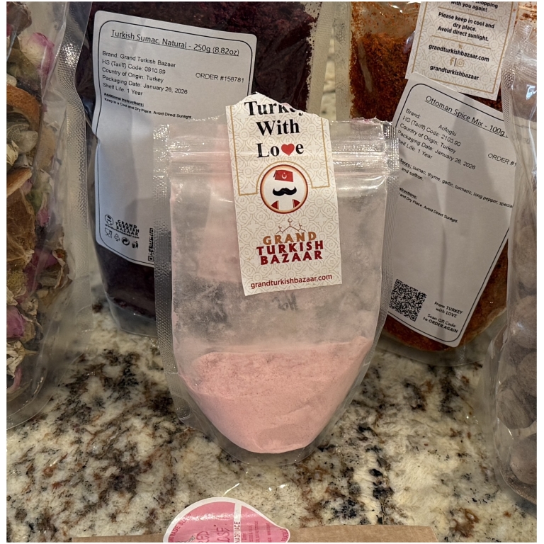 Click to view full screen Turkish Pomegranate Tea Powder with Dried Pomegranates photo review