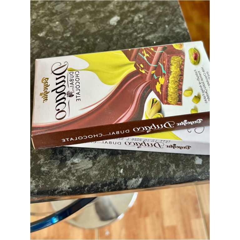 Click to view full screen Dubaco Dubai Chocolate Bar with Pistachio Cream & Kadayif Filling, 200g (7.05oz) photo review
