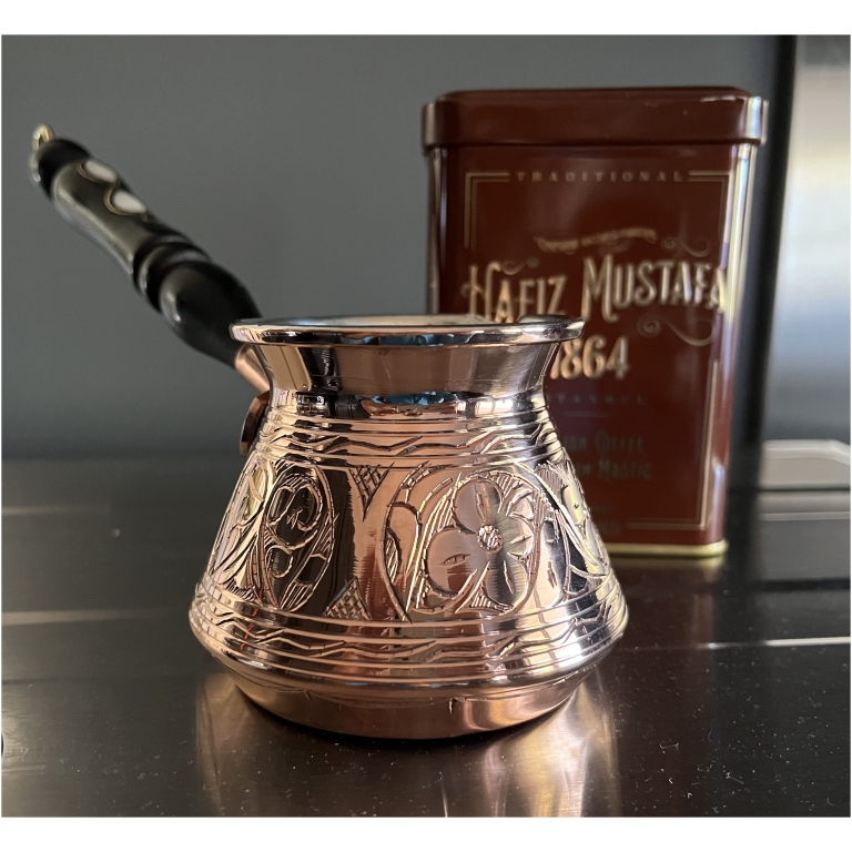 Click to view full screen Hammered Copper Turkish Coffee Pot, 9 oz, 3cups photo review