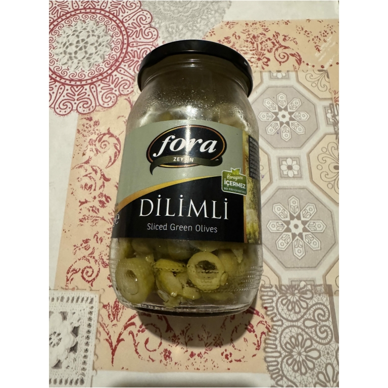 Click to view full screen Sliced Green Olives, Fora, 160g (5.64oz) photo review