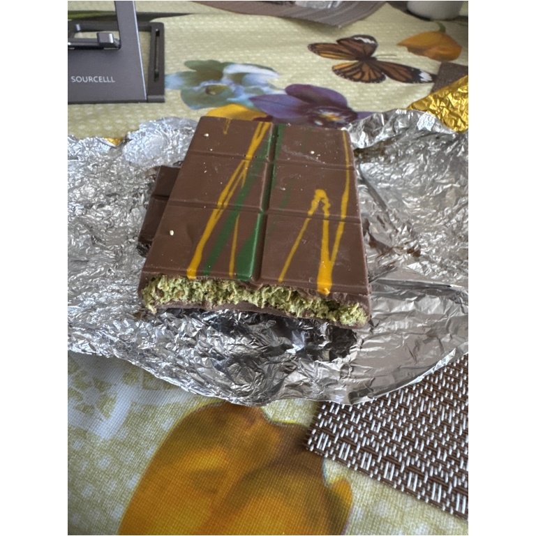 Click to view full screen Handmade Dubai Chocolate with Pistachio Cream & Kunafa Filling - Mercan, 200g (7.05oz) photo review
