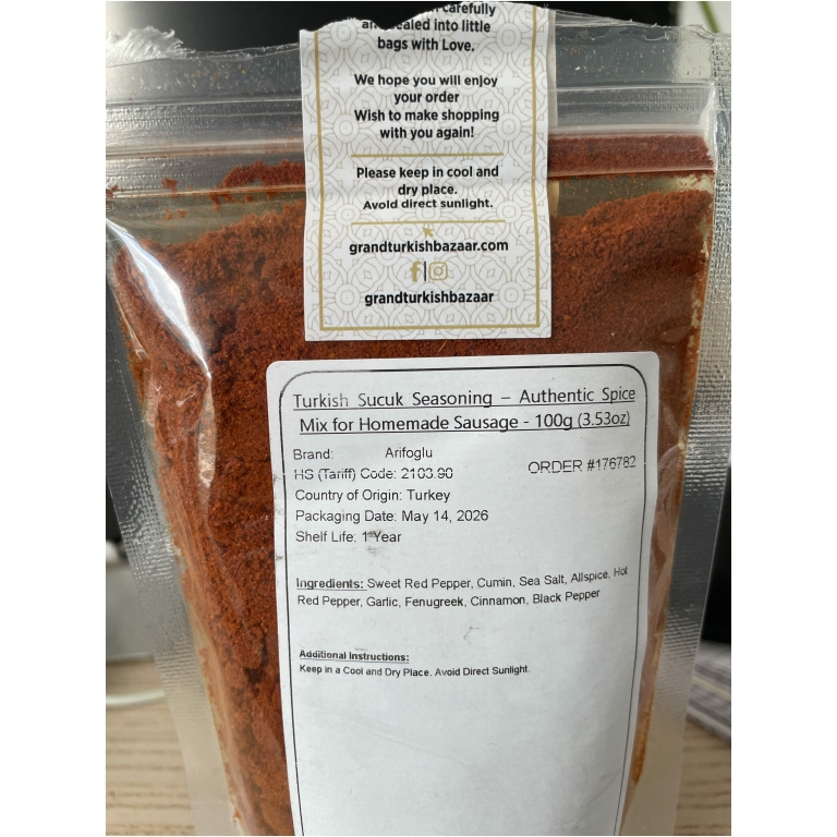 Click to view full screen Turkish Sucuk Seasoning – Authentic Spice Mix for Homemade Sausage photo review