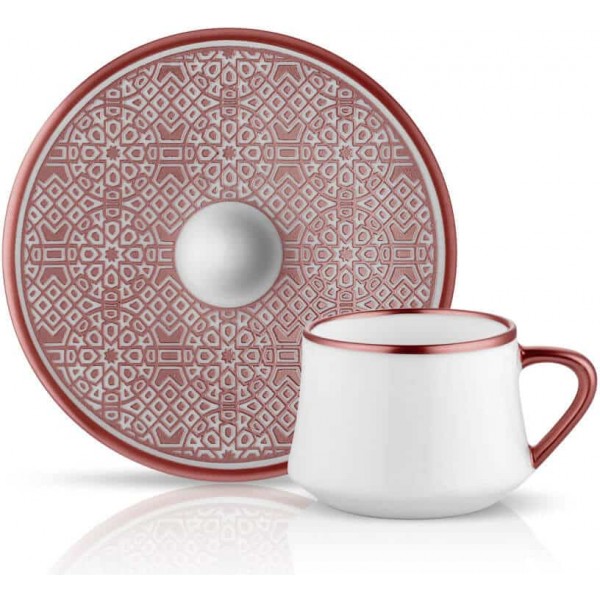 Sufi Turkish Coffee Set for 6 Ottoman Copper